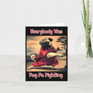 Funny Kung Fu Pug Schattige Karate Pug Humorous Do Kaart
