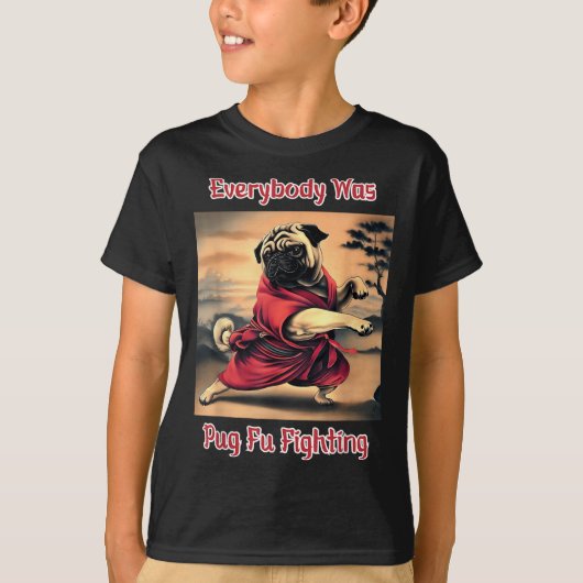 Funny Kung Fu Pug Schattige Karate Pug Humorous Do T-shirt (Voorkant)