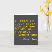Funny Kung W Movie Quotes - Chicken Go Cluck Cow G Kaart (Gele Bloem)