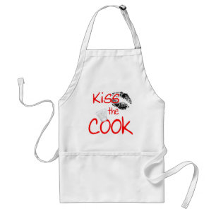 Funny Kus de Cook met Lips Chef Pet Standaard Schort