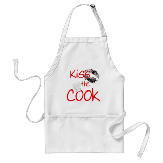Funny Kus de Cook met Lips Chef Pet Standaard Schort (Voorkant)