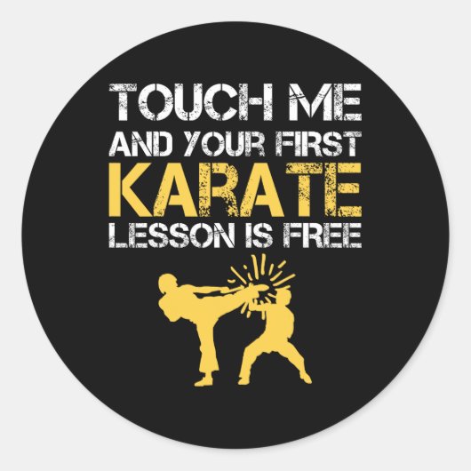 Funny Kyokushin Karate Ronde Sticker (Voorkant)
