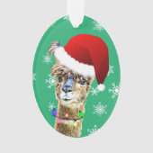 Funny La La Lama Alpaca kerstversiering Ornament (voorkant)