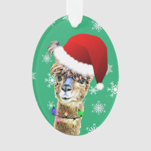 Funny La La Lama Alpaca kerstversiering Ornament