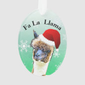 Funny La La Lama Alpaca kerstversiering Ornament (achterkant)