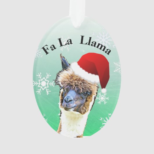 Funny La La Lama Alpaca kerstversiering Ornament (achterkant)