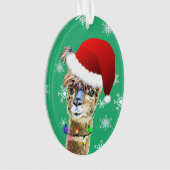 Funny La La Lama Alpaca kerstversiering Ornament (voorkant)