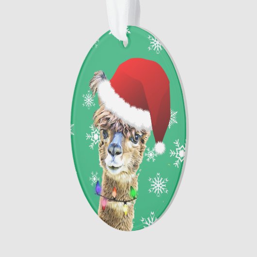 Funny La La Lama Alpaca kerstversiering Ornament (voorkant)