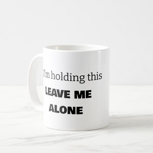 Funny Laat me met rust Koffie Mok (Voorkant links)