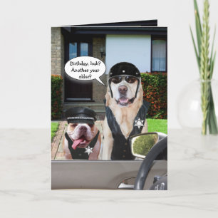 Funny Lab & Bull Dog Officieren Verjaardag Kaart
