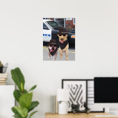 Funny Lab en Bull Dog Poster (Thuiskantoor)