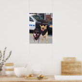 Funny Lab en Bull Dog Poster (Keuken)