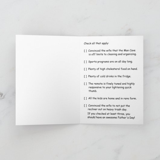 Funny Lab Man Cave Vaderdag Kaart (Binnen)