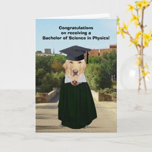 Funny Lab Physics Afstuderen Kaart (Gele Bloem)