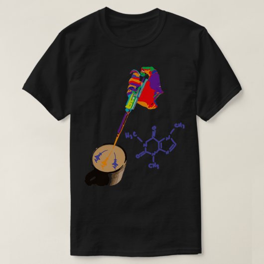 Funny Lab Tech Chemistry Caffeine Pipet T-shirt (Design voorkant)