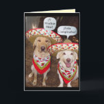 Funny Lab Verjaardag Kaart in het Spaans<br><div class="desc">Myrtie en Mozes wensen een gelukkige verjaardag in het Spaans. Deze kaart kan anders worden aangepast dan de balloninzetstukken.</div>