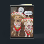 Funny Lab Verjaardag Kaart in het Spaans<br><div class="desc">Myrtie en Mozes wensen een gelukkige verjaardag in het Spaans. Deze kaart kan anders worden aangepast dan de balloninzetstukken.</div>