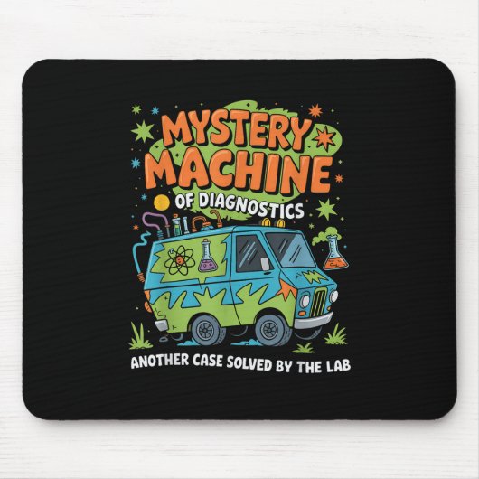 Funny Lab Week 2025 Retro Mystery Machine van Diag Muismat (Voorkant)