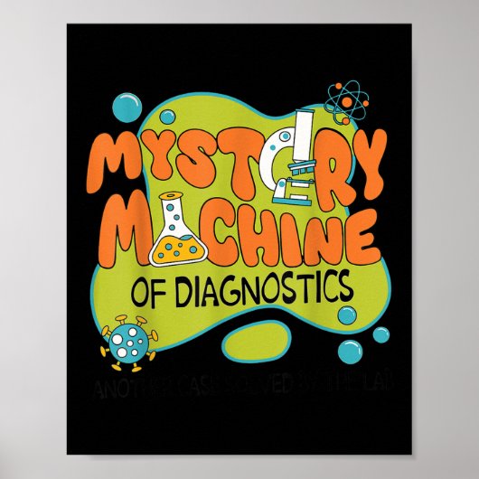 Funny Lab Week 2025 Retro Mystery Machine van Diag Poster (Voorkant)