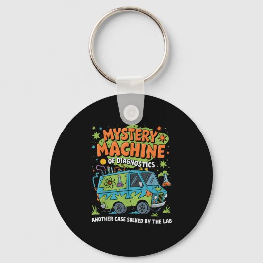 Funny Lab Week 2025 Retro Mystery Machine van Diag Sleutelhanger (Voorkant)