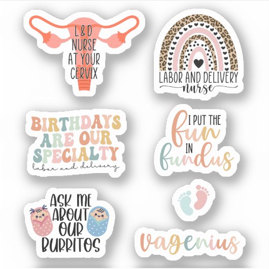 Funny Labor and Delivery Zurse Pack Sticker (Voorkant)