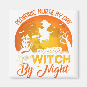 Funny Labor Nurse By Day Witch By Night Halloween Magneet