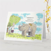 Funny Labradoodle Kaart (Gele Bloem)