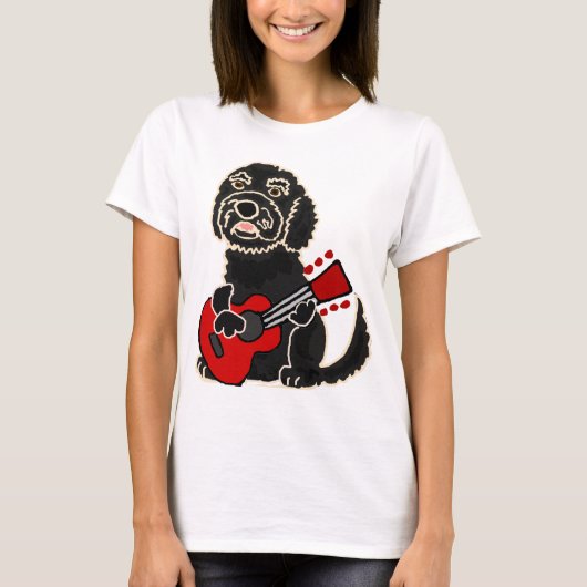 Funny Labradoodle Plays Guitar T-shirt (Voorkant)