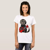 Funny Labradoodle Plays Guitar T-shirt (Voorkant volledig)