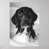 Funny Labrador Bubble Bath Print, Quirky Bathroom Poster (Voorkant)