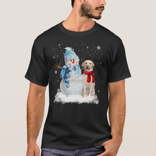 Funny Labrador Dog Christmas Snowman Christmas Paj T-shirt (Voorkant)