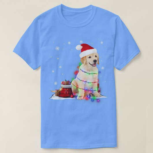 Funny Labrador Dog Tree Kerstlights Xmas Paja T-shirt (Design voorkant)