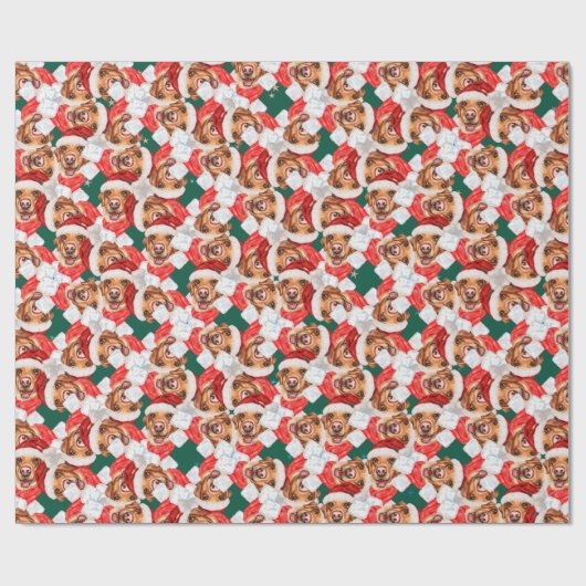 Funny Labrador-kerstpatroon Cadeaupapier (Vlak)