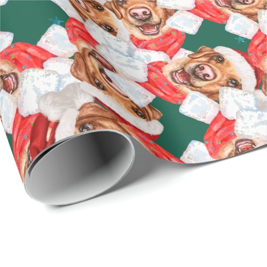 Funny Labrador-kerstpatroon Cadeaupapier (Rol Hoek)