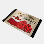 Funny Labrador kerstvlooien navidog cadeautjes Deurmat (Schuin)