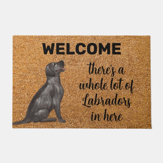 Funny Labrador Retriever Dog Black Lab Welkom Deurmat (Voorkant)