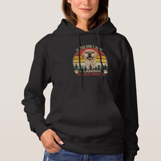 Funny Labrador Retriever Dog Eigenaar Retro Hoodie (Voorkant)