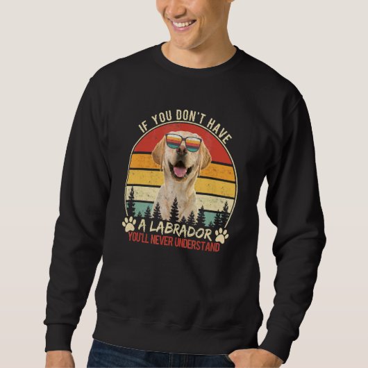 Funny Labrador Retriever Dog Eigenaar  Retro Trui (Voorkant)