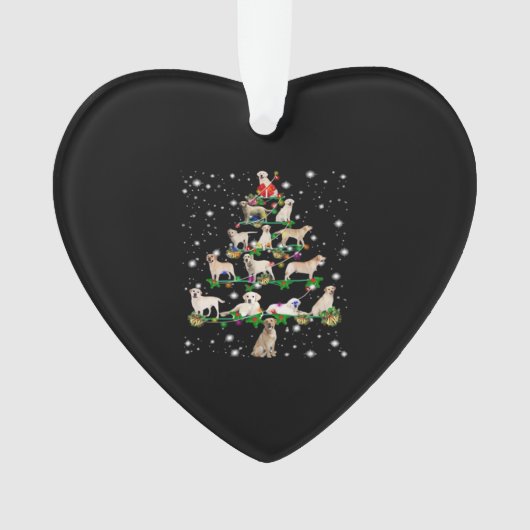 Funny Labrador Retriever Kerstboom Klassiek T-shir Ornament (voorkant)