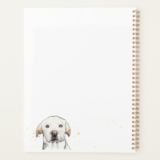 Funny Labrador Retriever waterverf gepersonaliseer Planner (Achterkant)