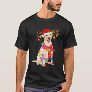 Funny Labrador Santa Hat Xmas Licht Gift Dog Love T-shirt