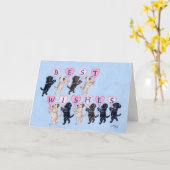 Funny Labradors voor bruiloft Kaart (Gele Bloem)