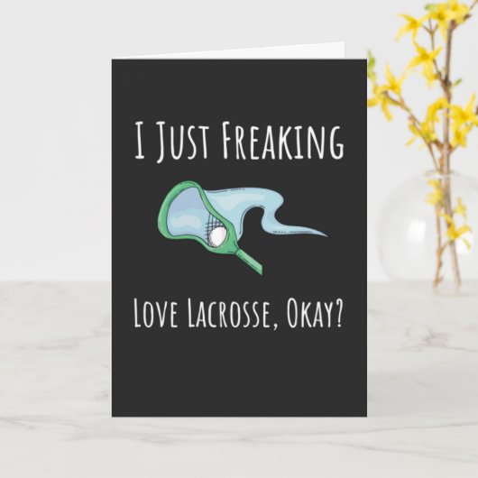 Funny Lacrosse Cards Ball Stick Sport Lax Player Kaart (Gele Bloem)