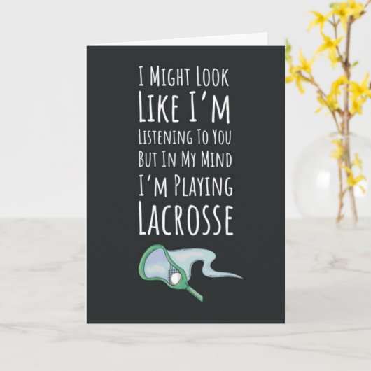 Funny Lacrosse Cards Team Coach Sports Cartoon Kaart (Gele Bloem)