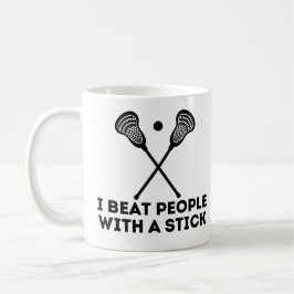 Funny Lacrosse ik sla mensen met een stok Koffiemok