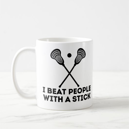 Funny Lacrosse ik sla mensen met een stok Koffiemok (Links)