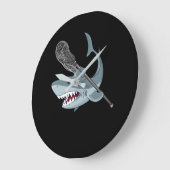 Funny Lacrosse Shark Lacrosse Shark Lovers Grote Klok (Hoek)