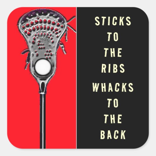 Funny Lacrosse Sports Vierkante Sticker (Voorkant)