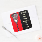 Funny Lacrosse Sports Vierkante Sticker (Envelop)