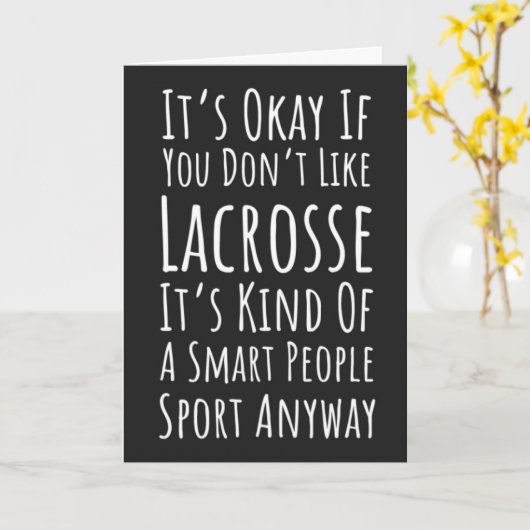 Funny Lacrosse Team Cards Player Humor Sports Kaart (Gele Bloem)